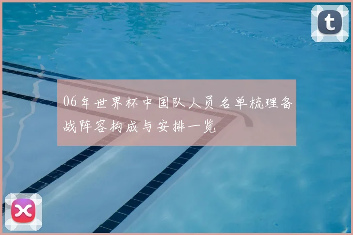 06年世界杯中国队人员名单梳理备战阵容构成与安排一览